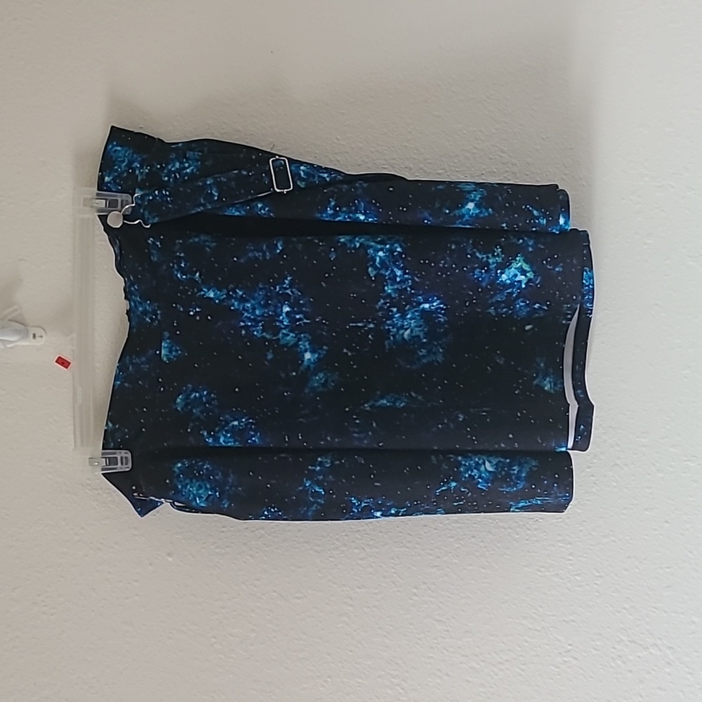 Galaxy skirt with attached suspenders